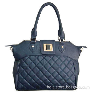 Leather Handbag for Ladies with Quilted Design